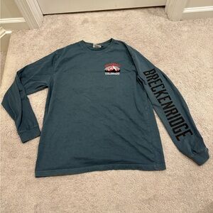 Comfortex Blue-gray Breckenridge Colorado Long Sleeve Shirt